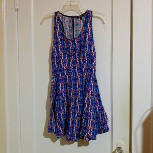 BeBop geometric print racerback knee length skater dress size M